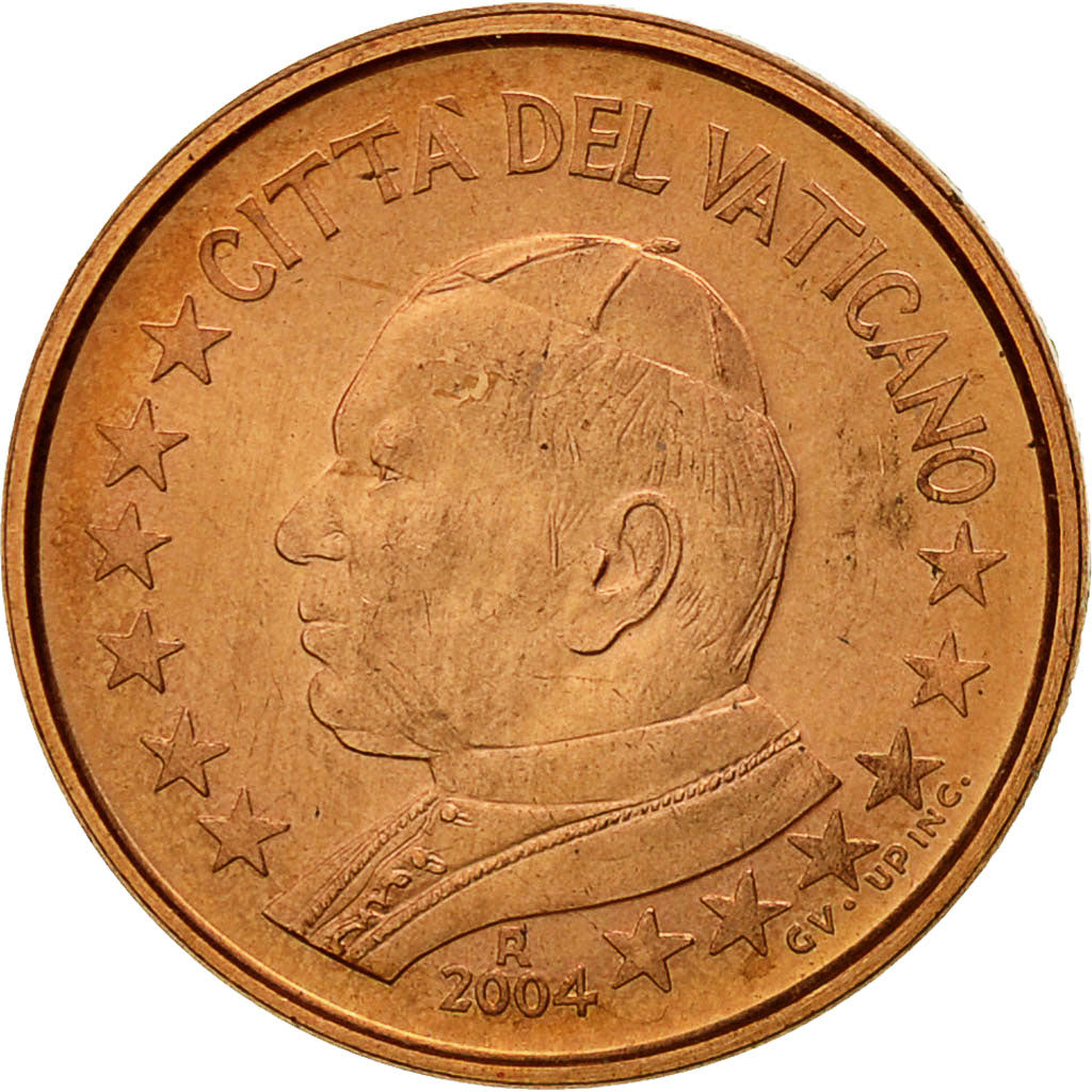 Coin, VATICAN CITY, John Paul II, Euro Cent, 2004, Rome, MS(65-70), Copper