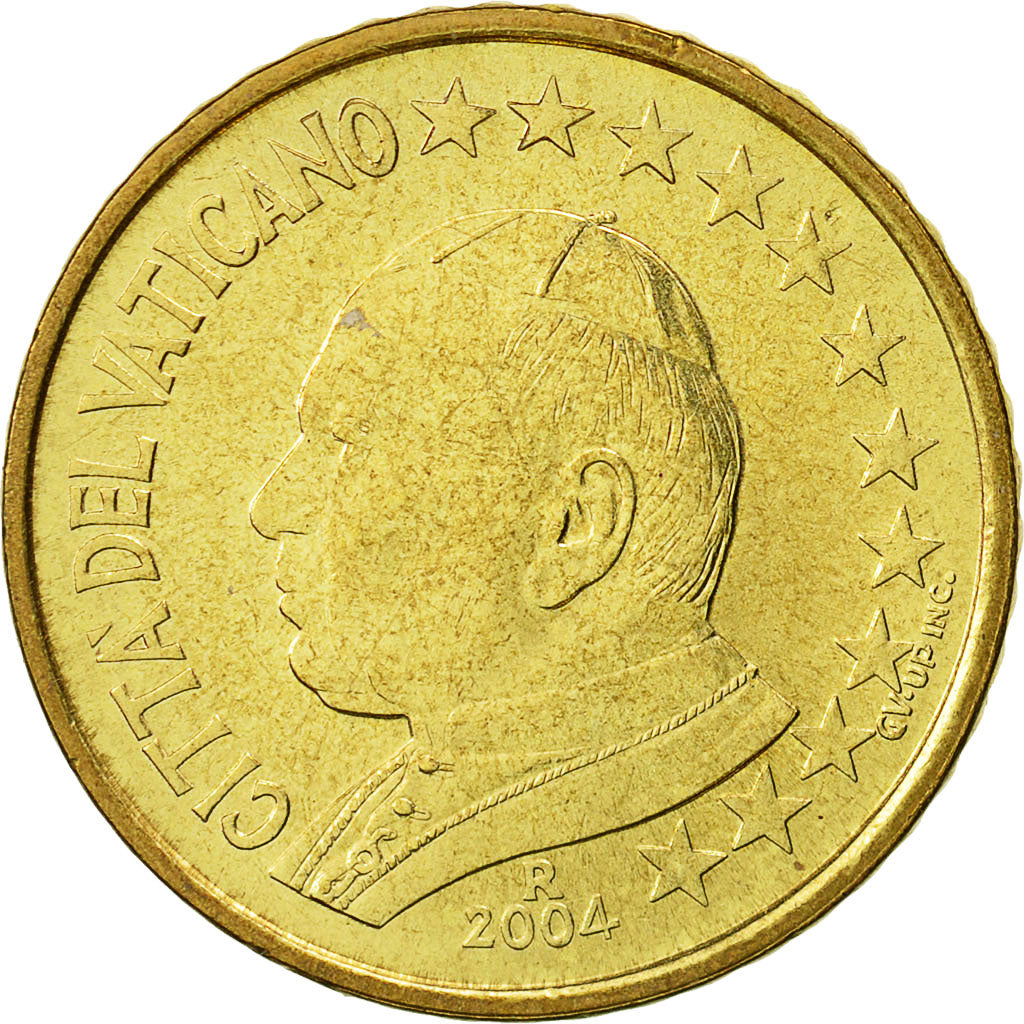 Coin, VATICAN CITY, John Paul II, 50 Euro Cent, 2004, Rome, MS(65-70), Brass