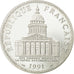 Moneda, Francia, Panthéon, 100 Francs, 1991, Paris, BE, FDC, Plata, KM:951.1