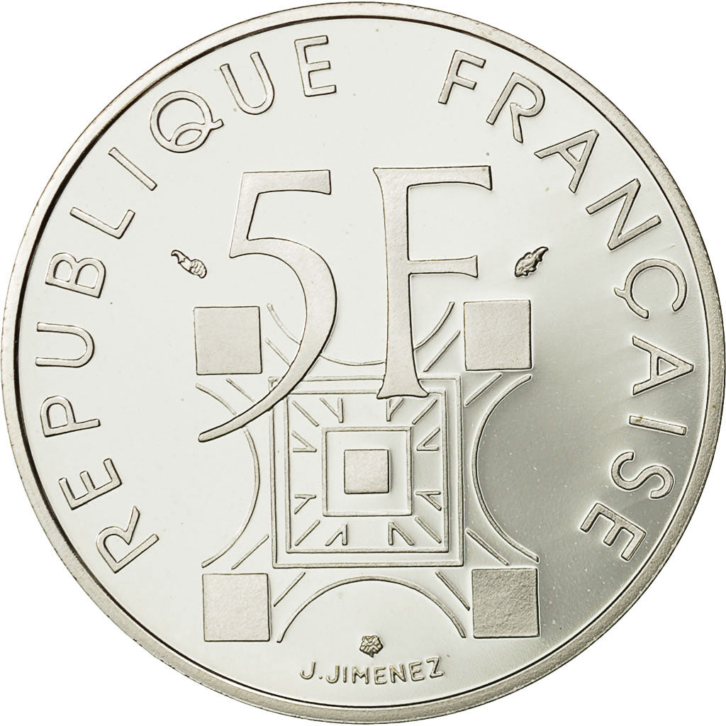 Münze, Frankreich, 5 Francs, 1989, STGL, Silber, KM:968a, Gadoury:772
