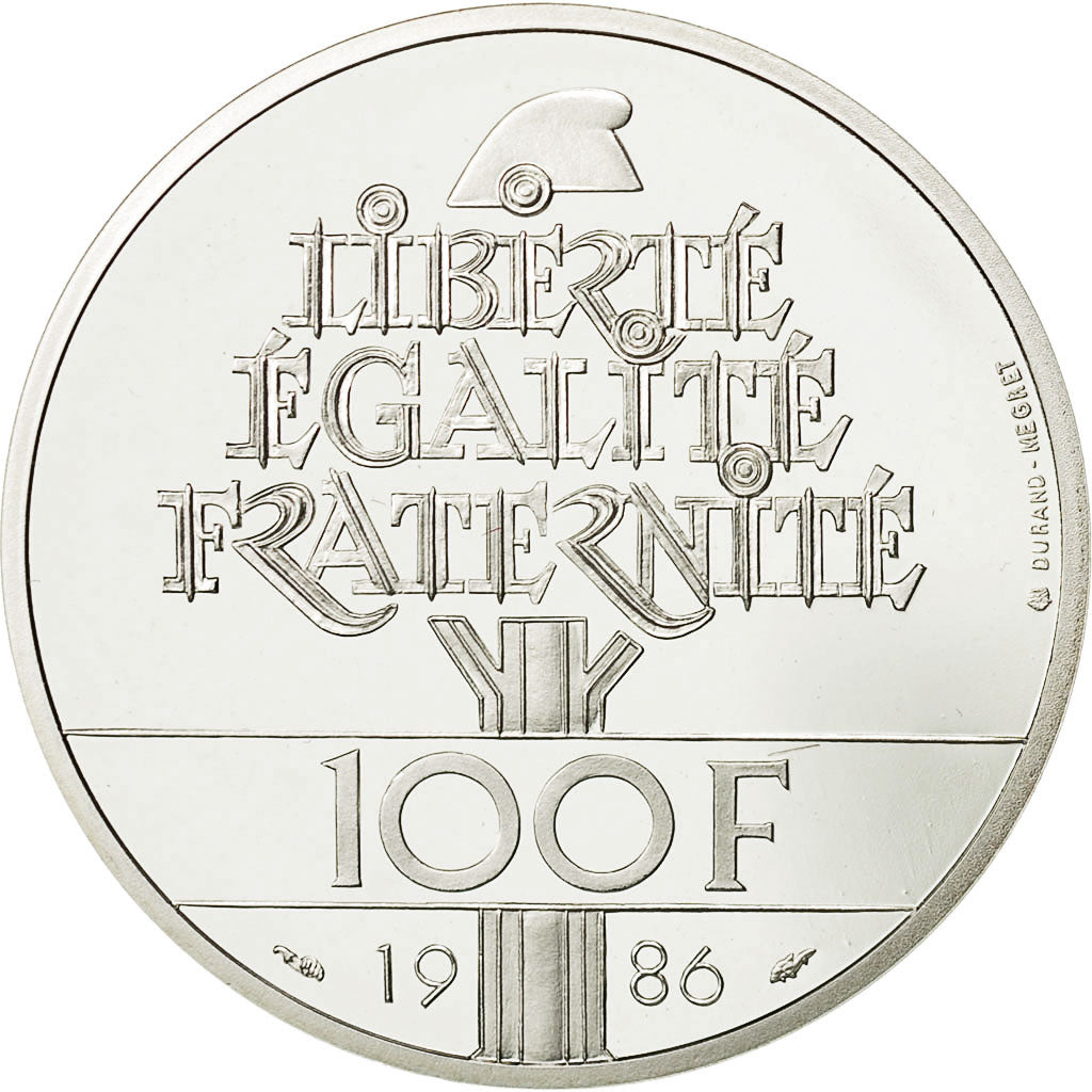 Coin, France, 100 Francs, 1986, MS(65-70), Silver, KM:960a, Gadoury:901