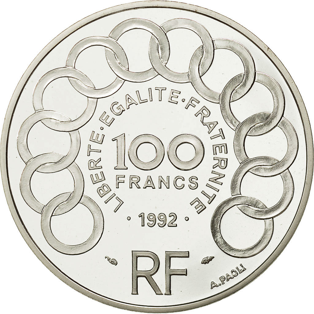 Coin, France, 100 Francs-15 Ecus, 1992, MS(65-70), Silver, KM:1012, Gadoury:C30