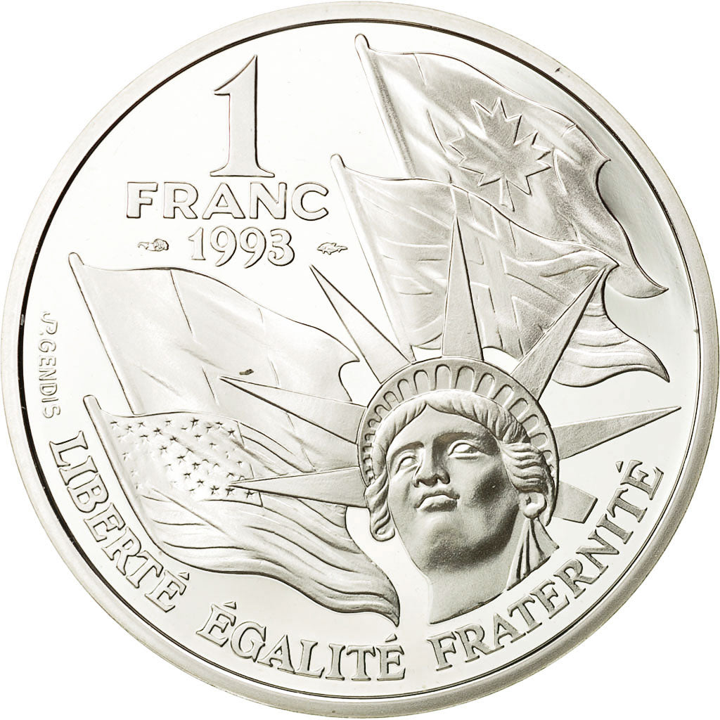 Coin, France, Franc, 1993, MS(65-70), Silver, KM:1014, Gadoury:C38