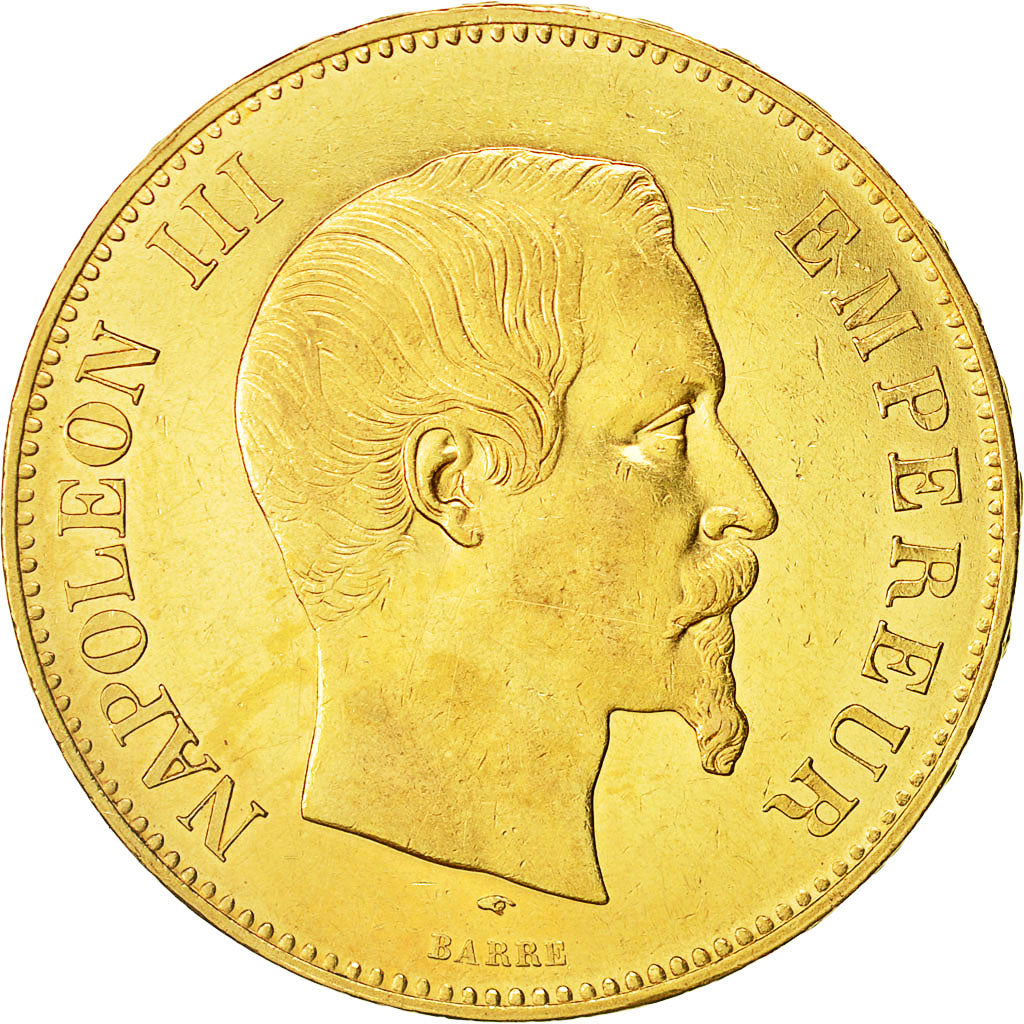 Coin, France, Napoleon III, Napoléon III, 100 Francs, 1857, Paris, AU(50-53)