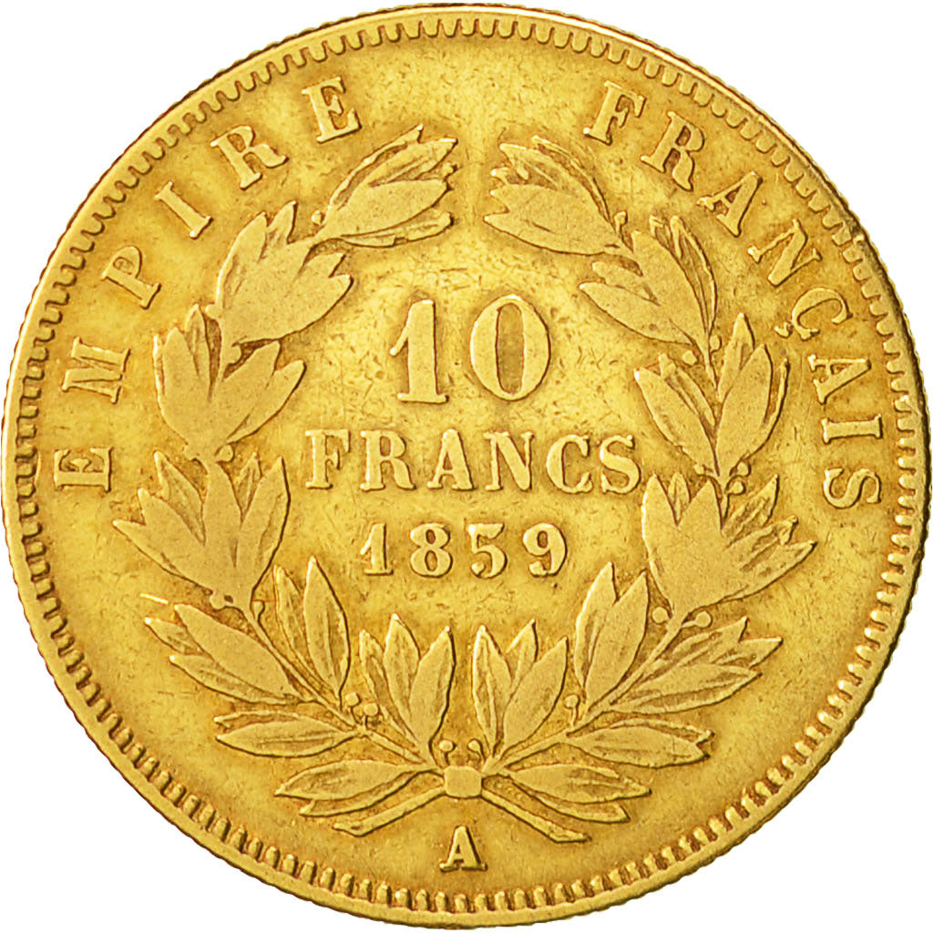 Monnaie, France, Napoleon III, Napoléon III, 10 Francs, 1859, Paris, TB+, Or