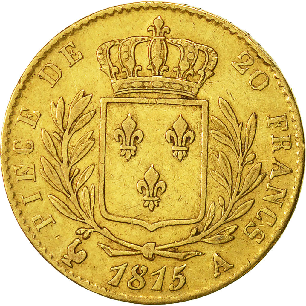 Coin, France, Louis XVIII, Louis XVIII, 20 Francs, 1815, Paris, EF(40-45), Gold