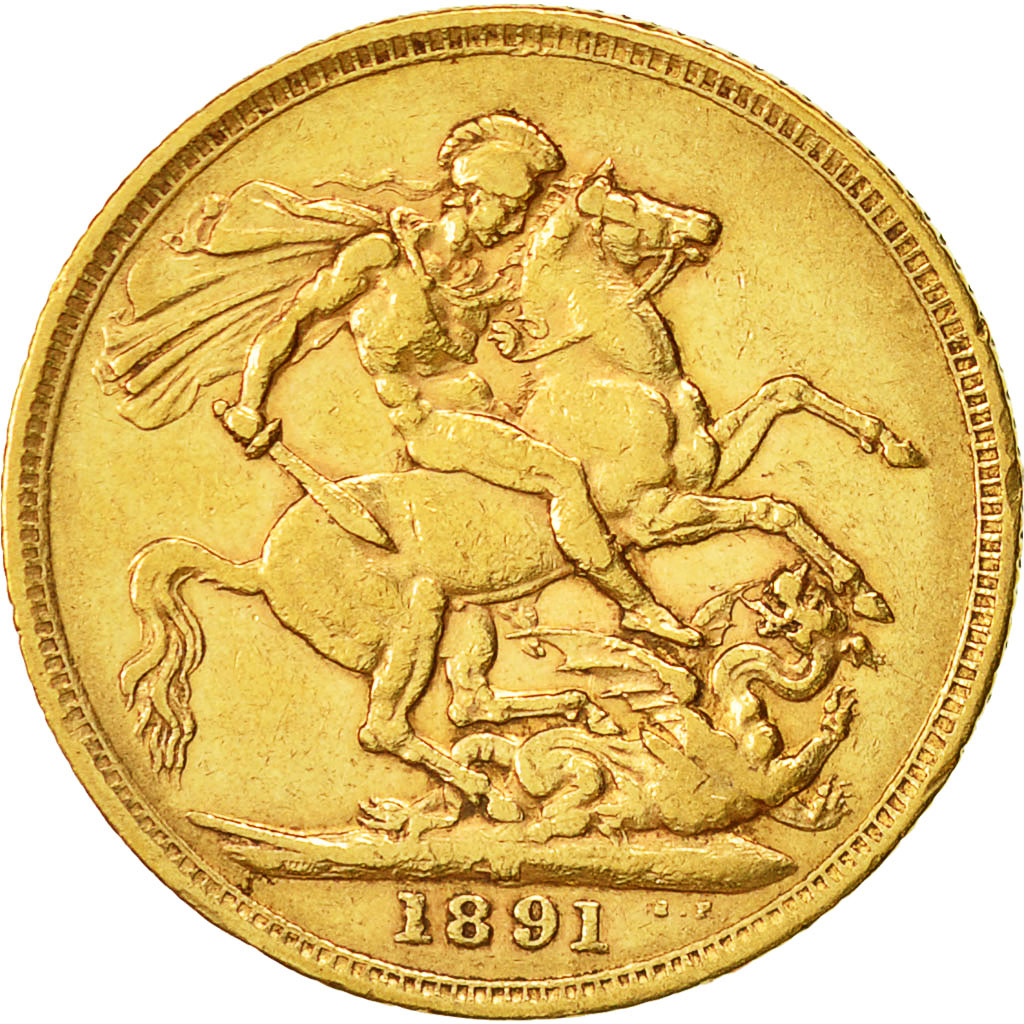 Monnaie, Australie, Victoria, Sovereign, 1891, Melbourne, TTB, Or, KM:10