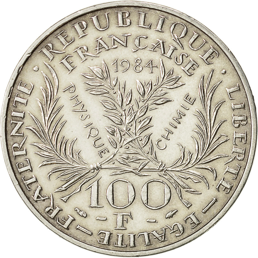 Moneda, Francia, Marie Curie, 100 Francs, 1984, MBC+, Plata, KM:955, Gadoury:899