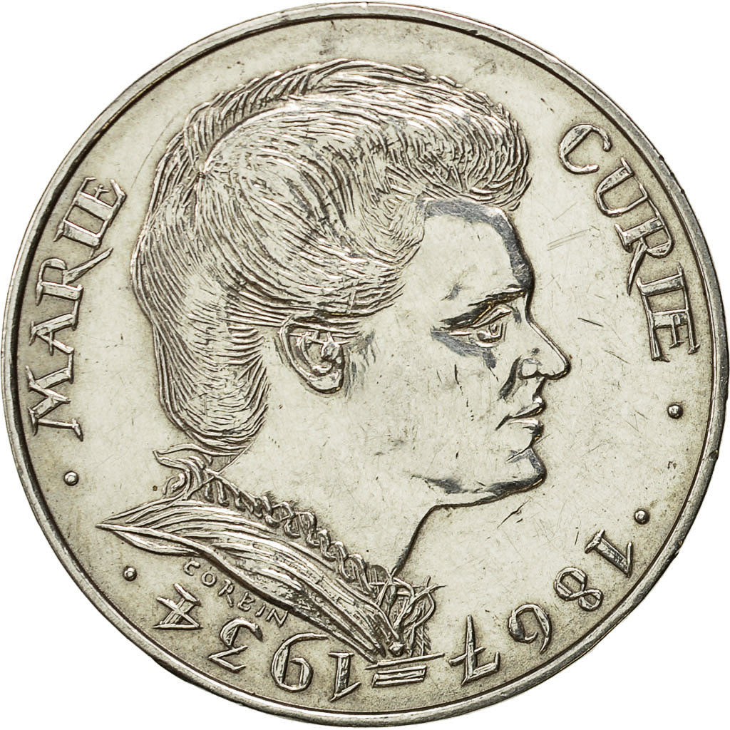 Moneda, Francia, Marie Curie, 100 Francs, 1984, MBC+, Plata, KM:955, Gadoury:899