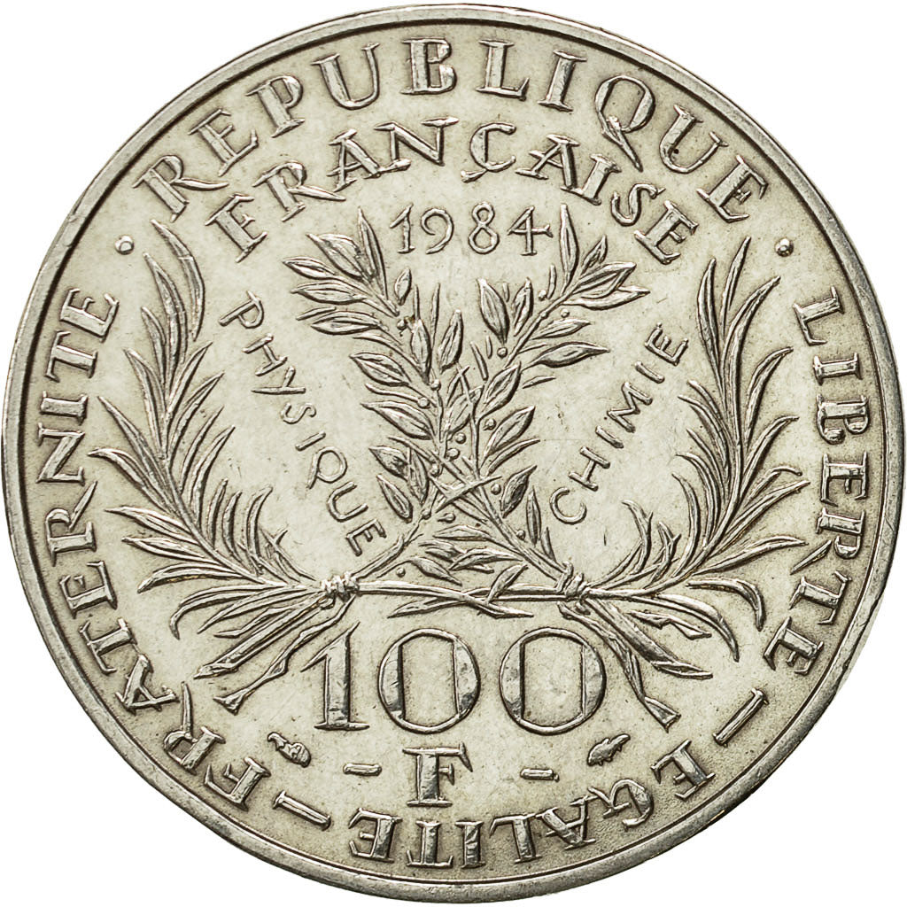 Moneda, Francia, Marie Curie, 100 Francs, 1984, MBC+, Plata, KM:955, Gadoury:899