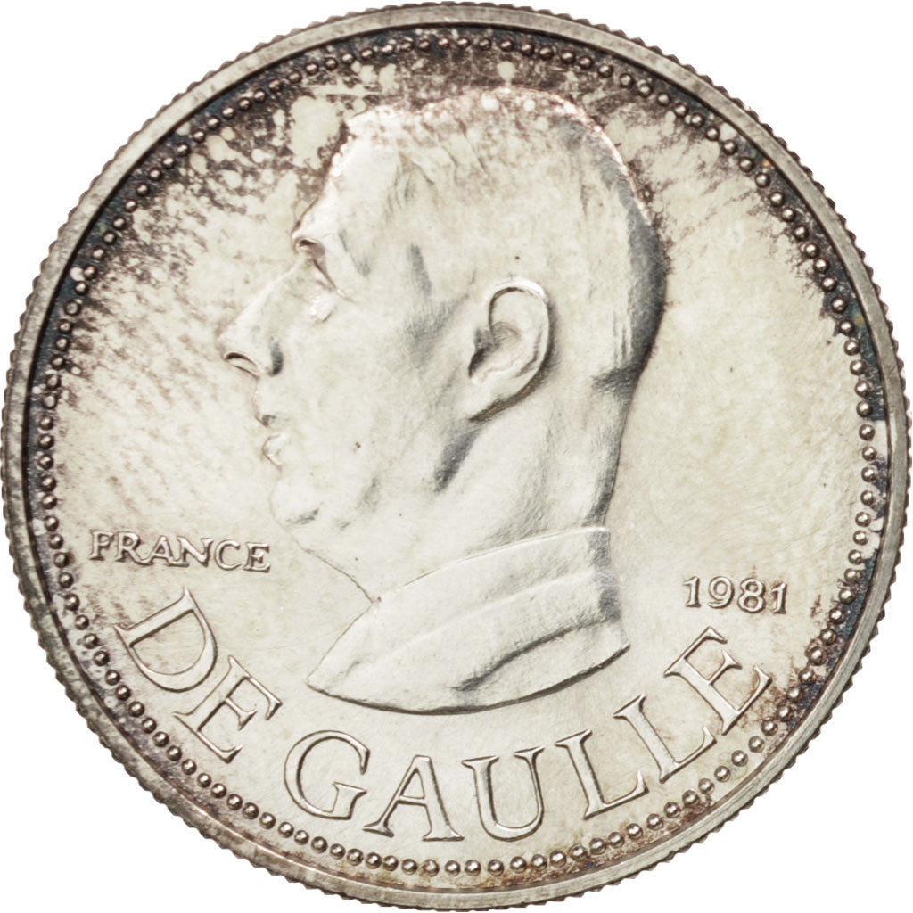 Vème République, Médaille en argent premier titre, Général De Gaulle 1981