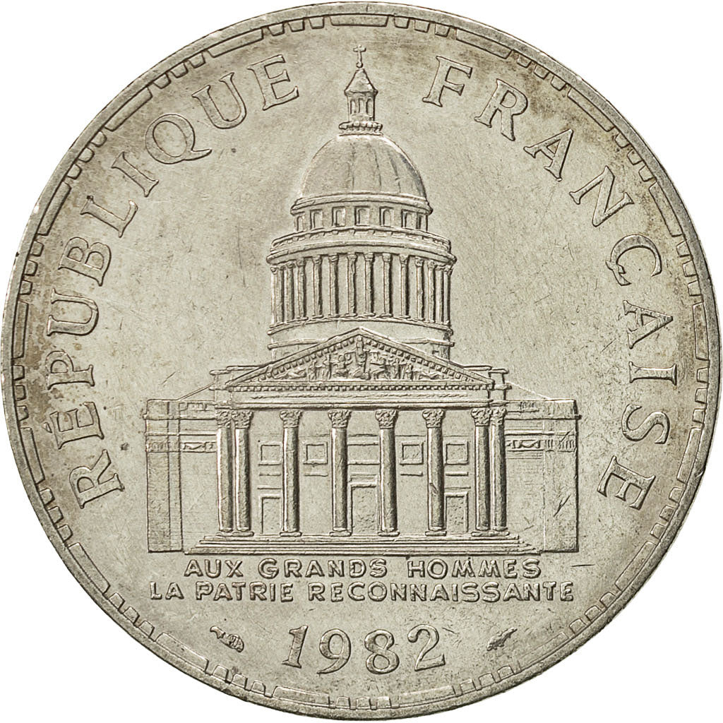 Coin, France, Panthéon, 100 Francs, 1982, Paris, AU(50-53), Silver, KM:951.1