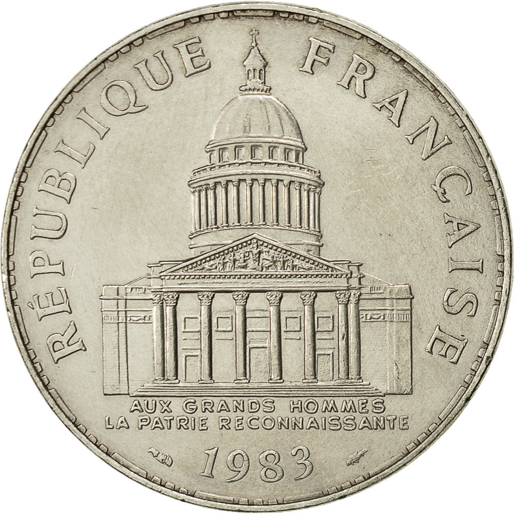 Munten, Frankrijk, Panthéon, 100 Francs, 1983, Paris, ZF+, Zilver, KM:951.1