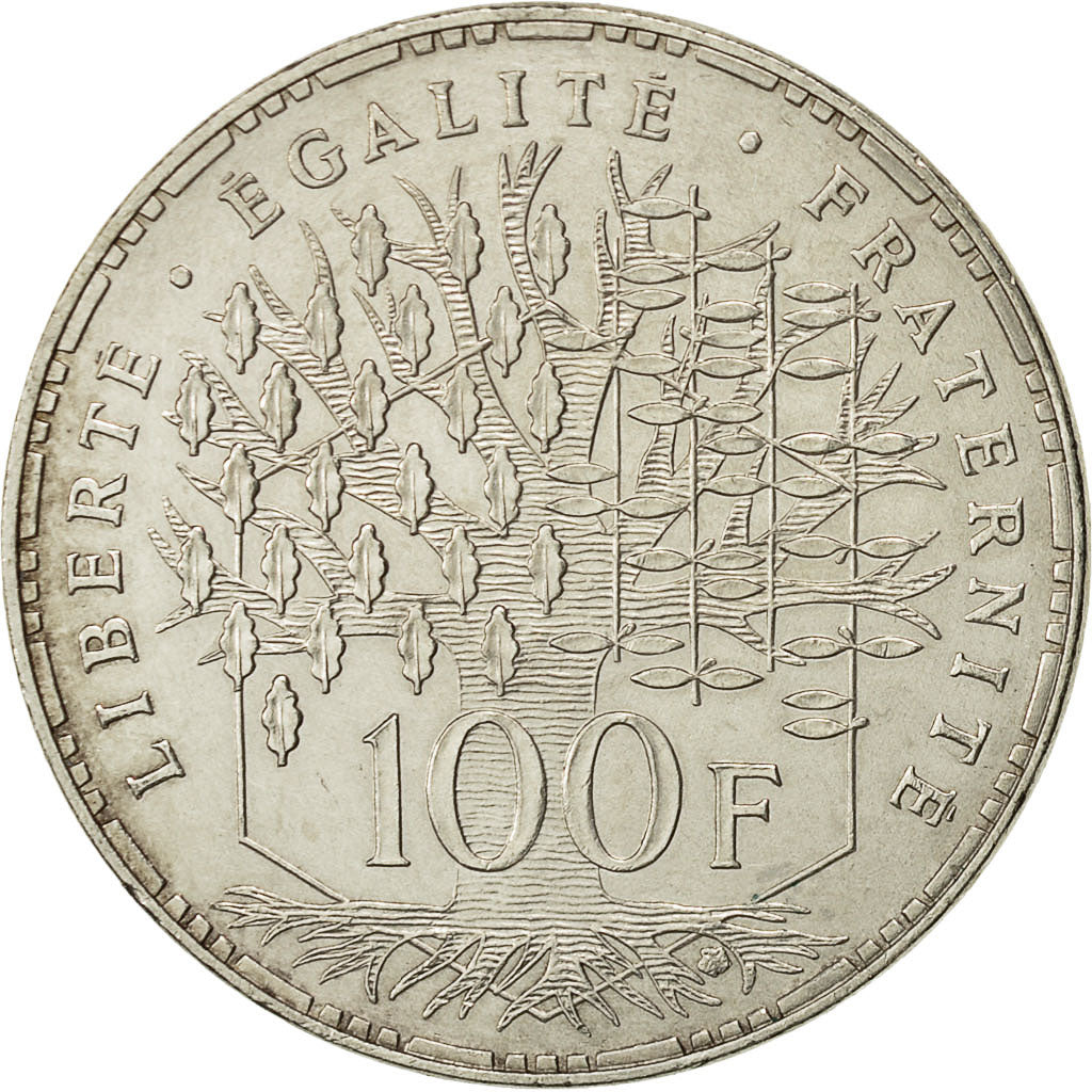 Munten, Frankrijk, Panthéon, 100 Francs, 1983, Paris, ZF+, Zilver, KM:951.1