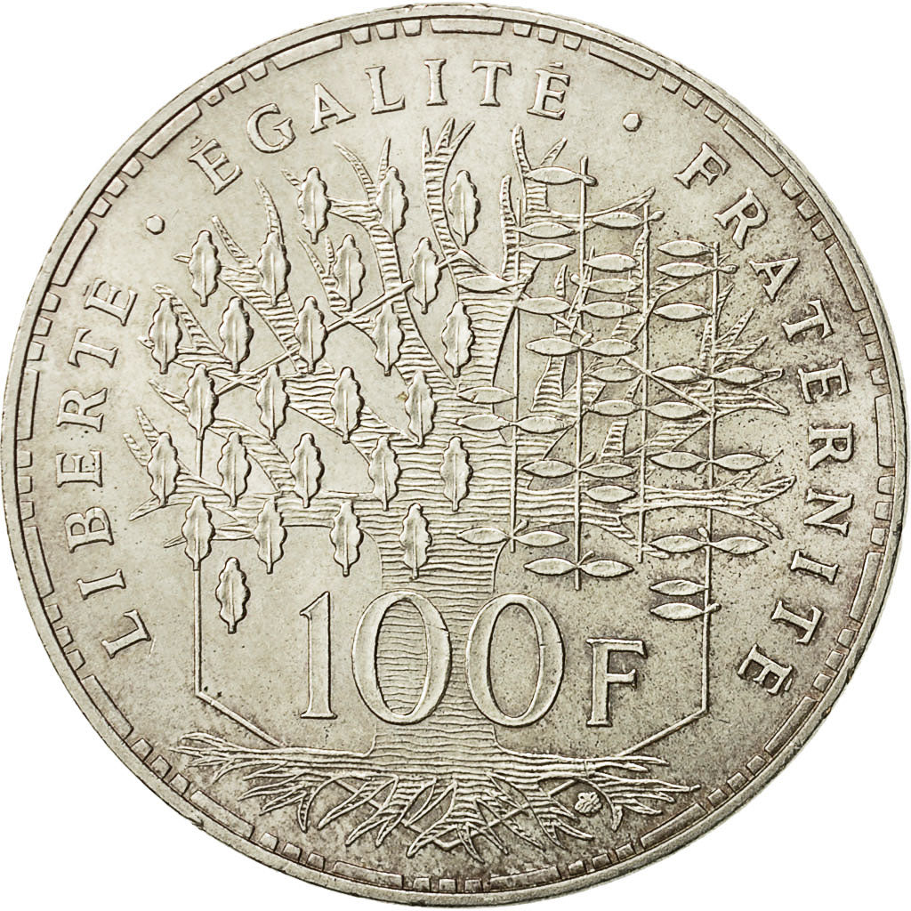 Munten, Frankrijk, Panthéon, 100 Francs, 1985, Paris, ZF+, Zilver, KM:951.1