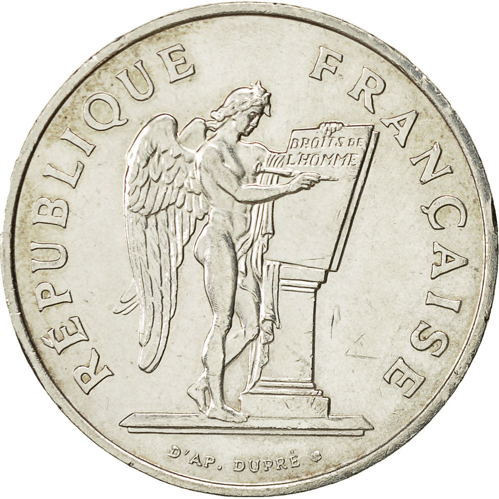 Coin, France, Droits de l'Homme, 100 Francs, 1989, AU(50-53), Silver, KM:970