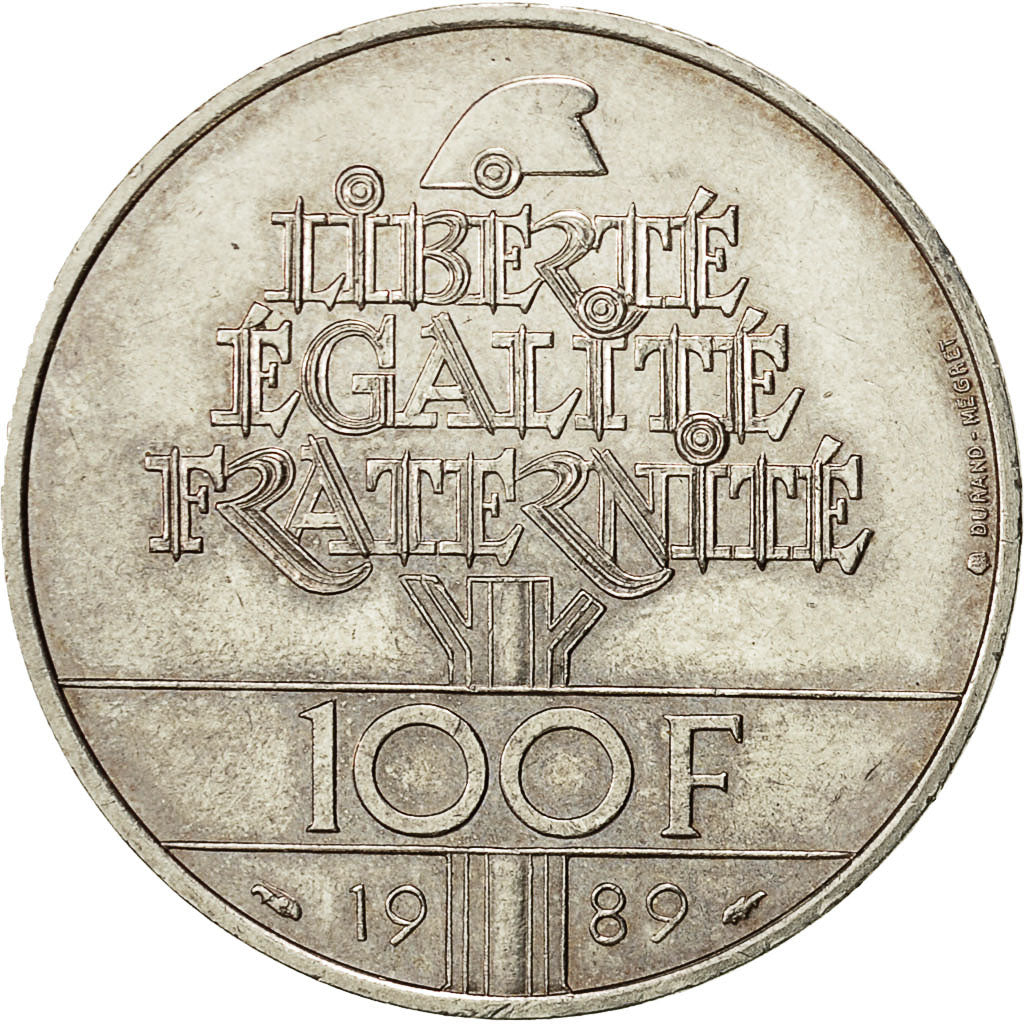Münze, Frankreich, Droits de l'Homme, 100 Francs, 1989, SS+, Silber, KM:970