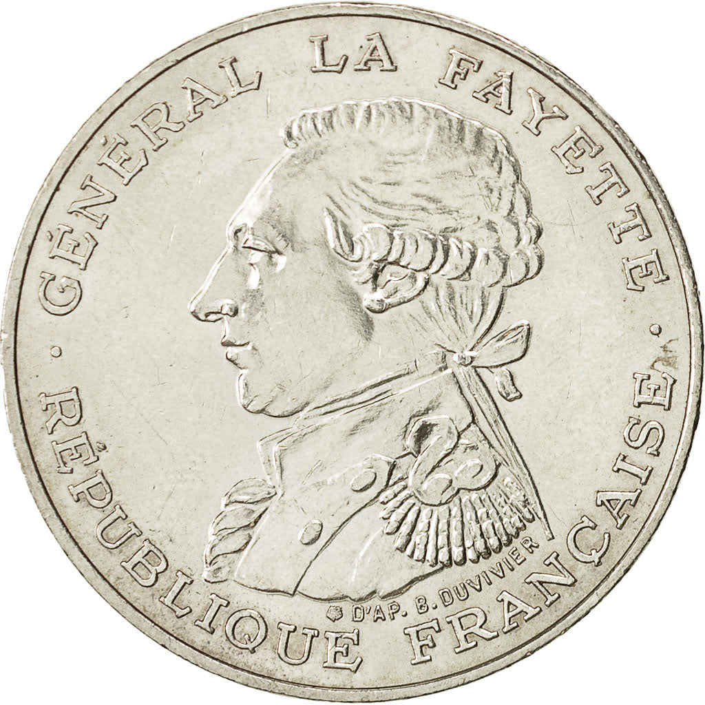 Coin, France, Lafayette, 100 Francs, 1987, AU(50-53), Silver, KM:962