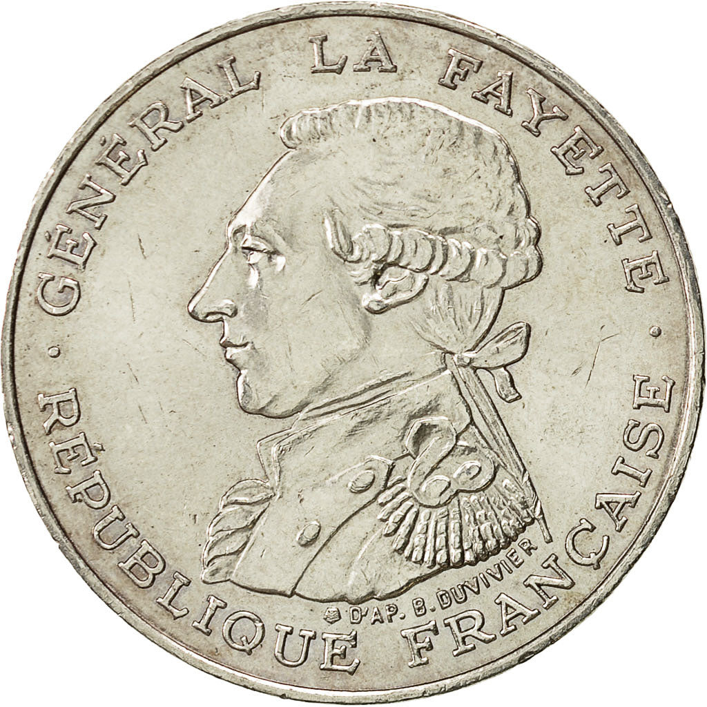 Coin, France, Lafayette, 100 Francs, 1987, AU(50-53), Silver, KM:962