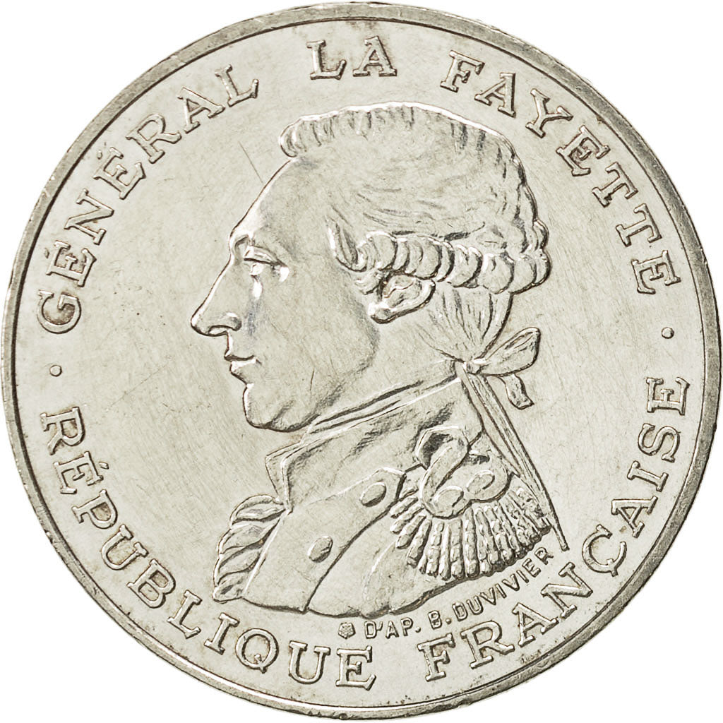 Coin, France, Lafayette, 100 Francs, 1987, AU(50-53), Silver, KM:962