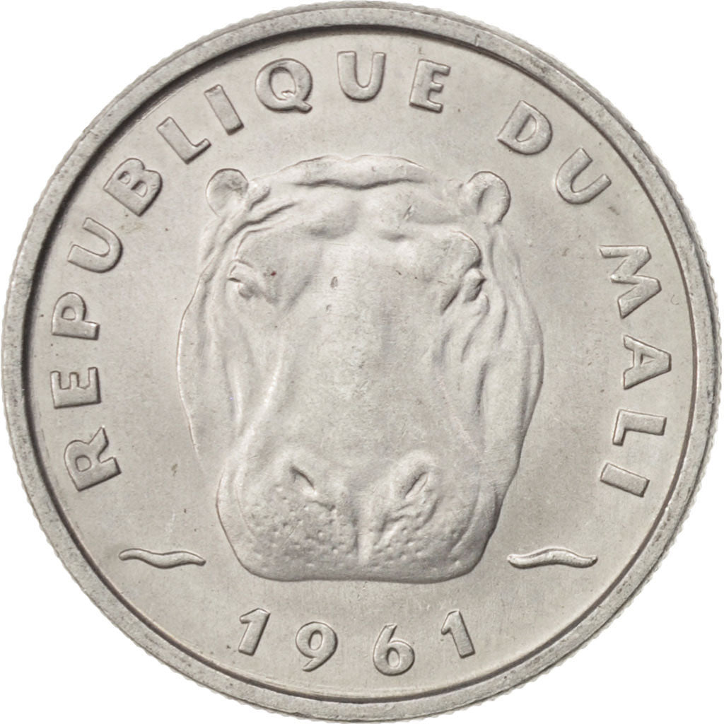 MALI, 5 Francs, 1961, KM #2, MS(63), Aluminum, 20, 1.04