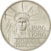 Moneta, Francia, Statue de la Liberté, 100 Francs, 1986, BB+, Argento, KM:960