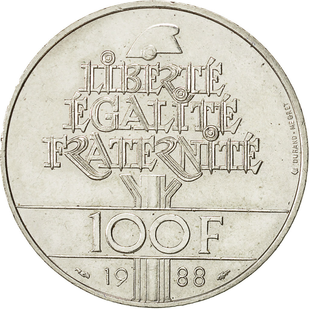 Monnaie, France, Fraternité, 100 Francs, 1988, TTB+, Argent, Gadoury:903