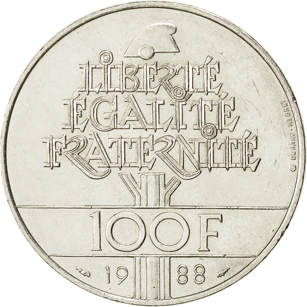Monnaie, France, Fraternité, 100 Francs, 1988, TTB+, Argent, Gadoury:903