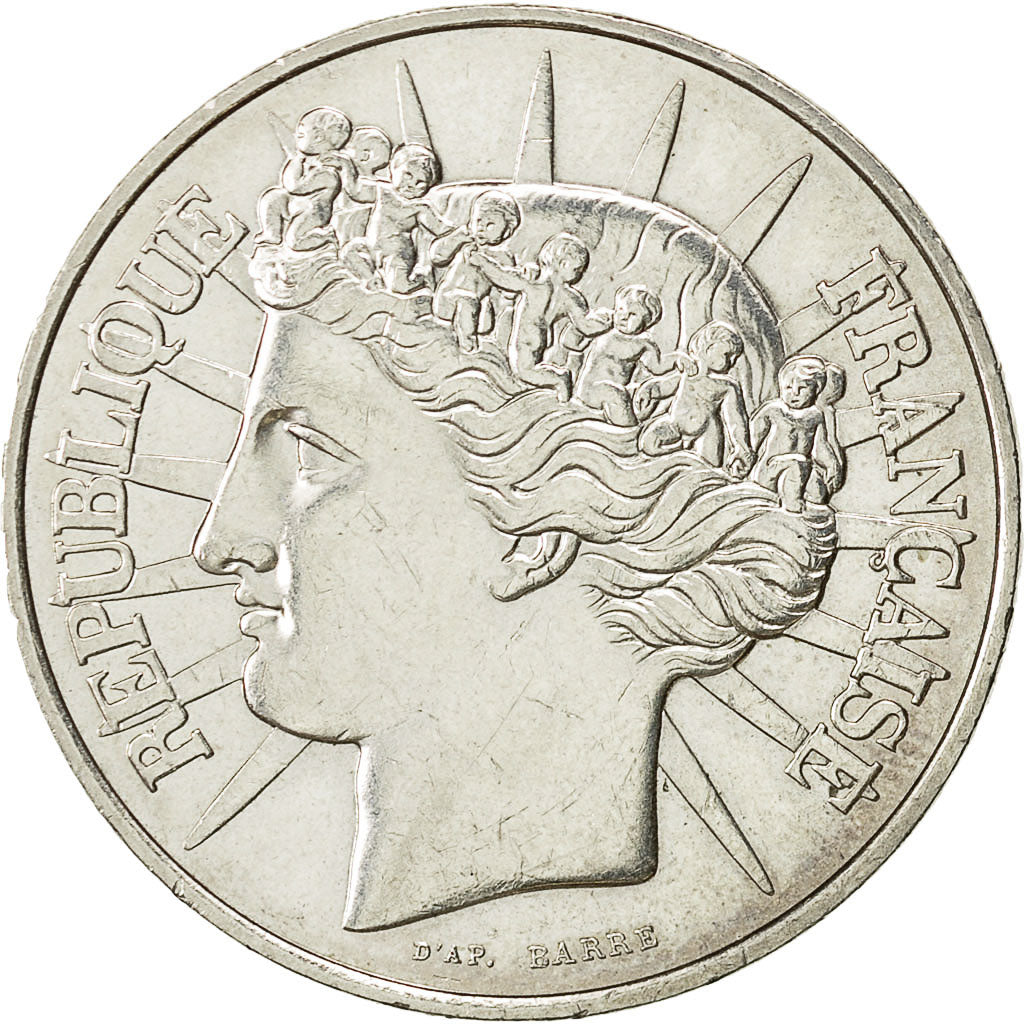 Moneta, Francia, Fraternité, 100 Francs, 1988, BB+, Argento, KM:966