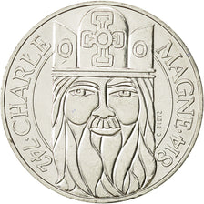 Coin, France, Charlemagne, 100 Francs, 1990, AU(50-53), Silver, KM:982