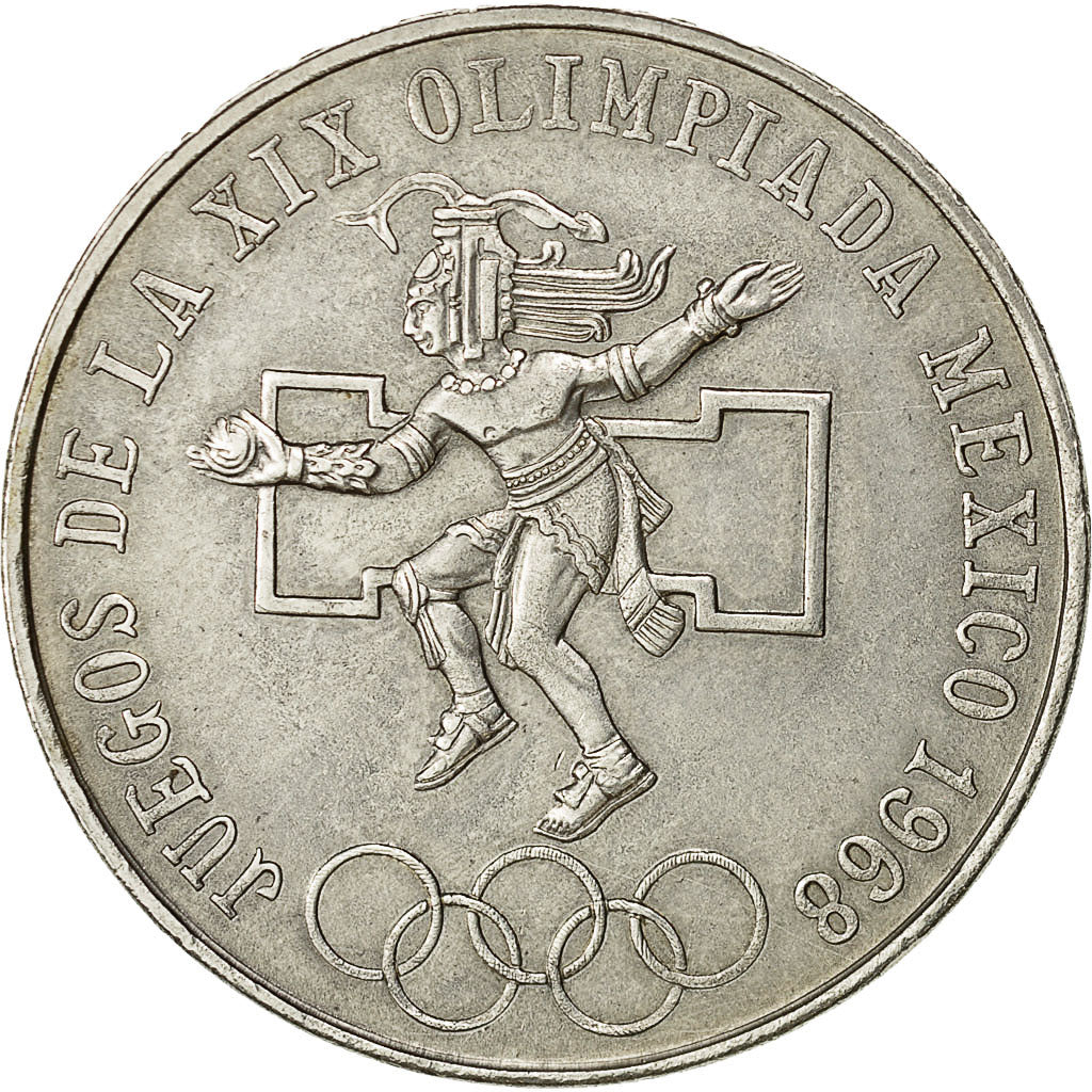Coin, Mexico, 25 Pesos, 1968, Mexico, AU(50-53), Silver, KM:479.1