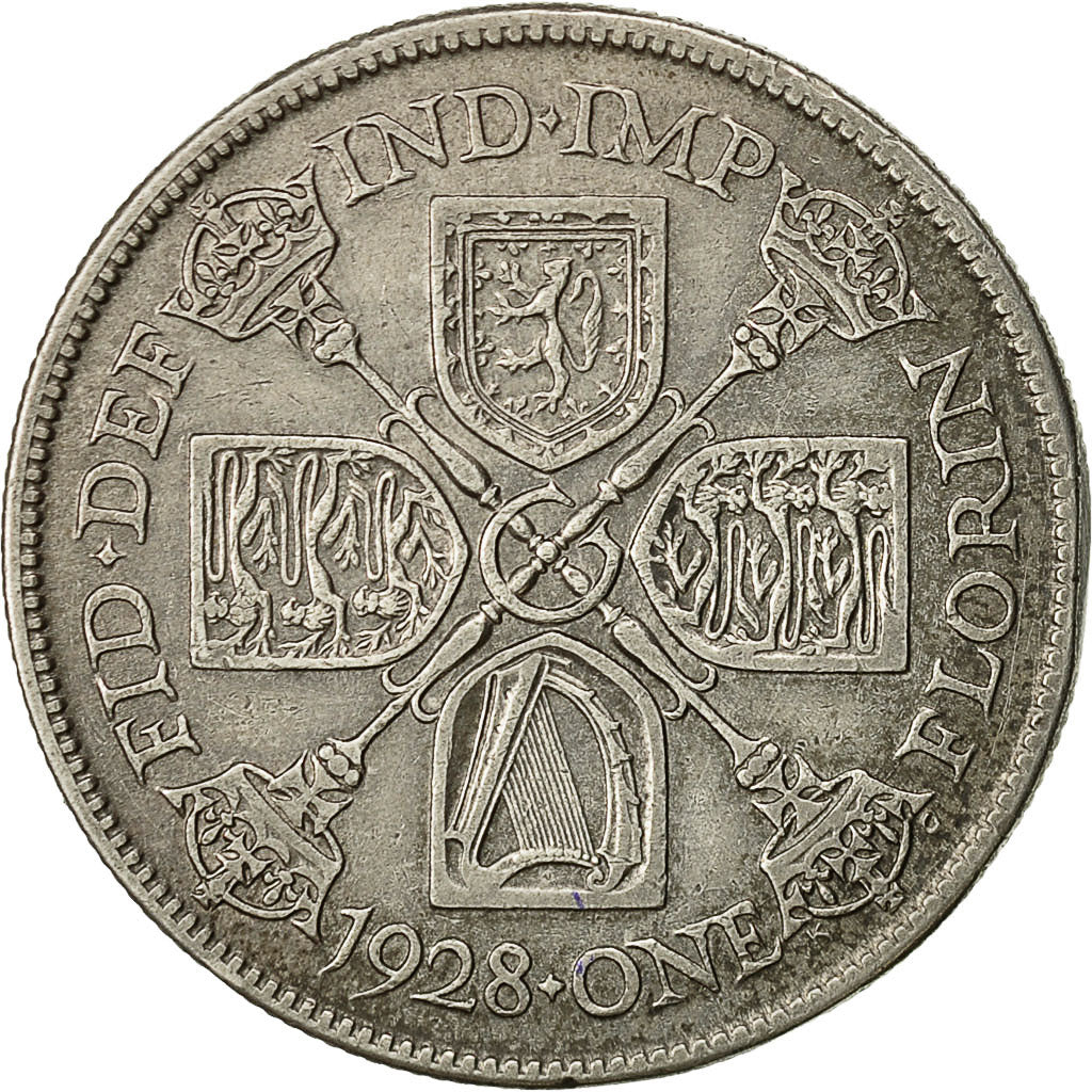 Coin, Great Britain, George V, Florin, Two Shillings, 1928, EF(40-45), Silver