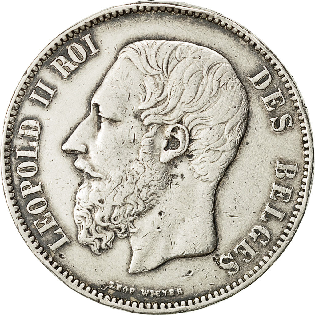 Coin, Belgium, Leopold II, 5 Francs, 5 Frank, 1871, VF(30-35), Silver, KM:24