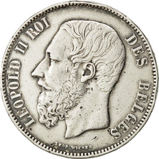 Coin, Belgium, Leopold II, 5 Francs, 5 Frank, 1871, VF(30-35), Silver, KM:24