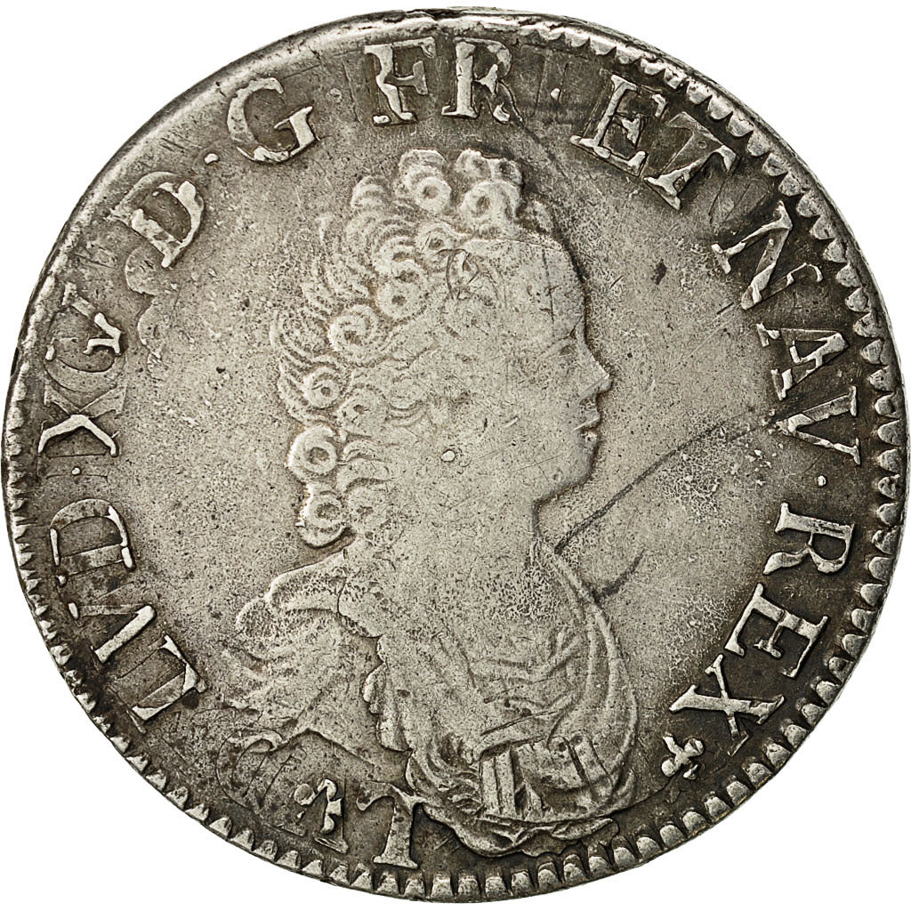 Coin, France, Louis XV, Écu Vertugadin, Ecu, 1716, Paris, VF(30-35), Silver