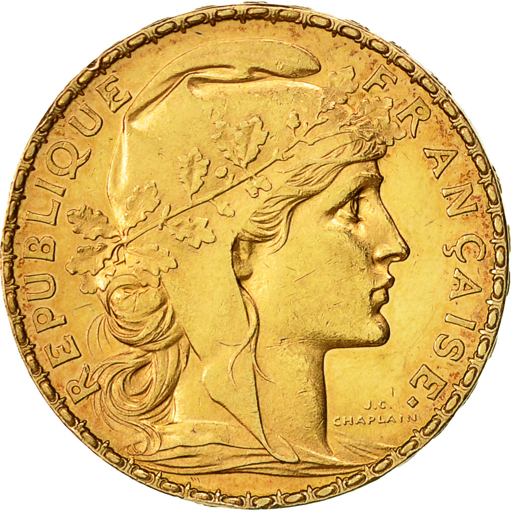 Coin, France, Marianne, 20 Francs, 1904, Paris, AU(50-53), Gold, KM:847