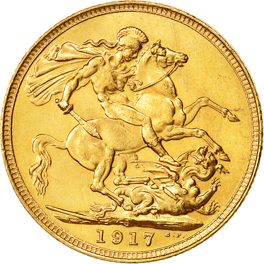 Monnaie, Australie, George V, Sovereign, 1917, Sydney, SUP+, Or, KM:29