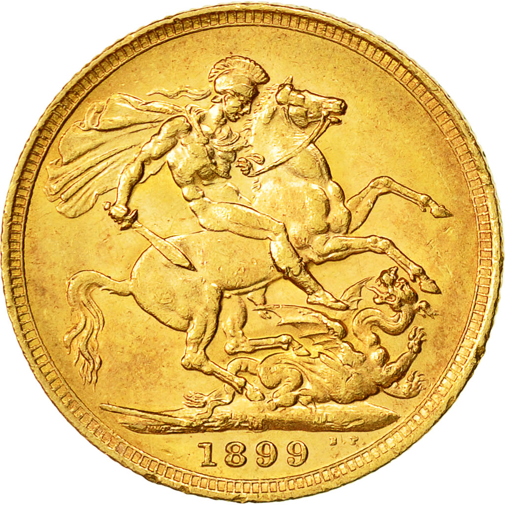Moneda, Australia, Victoria, Sovereign, 1899, Melbourne, MBC+, Oro, KM:13