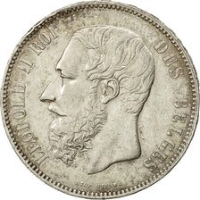 Coin, Belgium, Leopold II, 5 Francs, 5 Frank, 1875, AU(50-53), Silver, KM:24