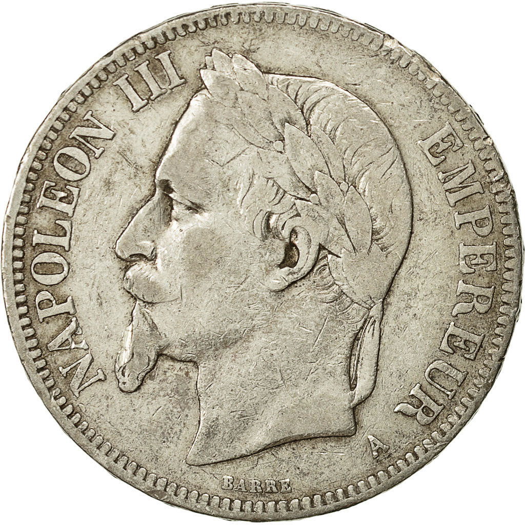 Coin, France, Napoleon III, 5 Francs, 1870, Paris, VF(30-35), KM 799.1, Gad 739
