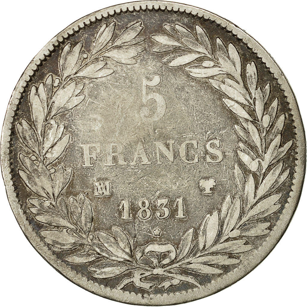 Munten, Frankrijk, Louis-Philippe, 5 Francs, 1831, Marseille,FR,Zilver,KM 735.10