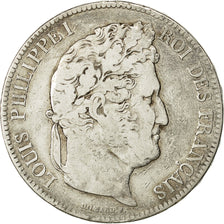Coin, France, Louis-Philippe, 5 Francs, 1834, Paris, VF(20-25), Silver, KM 749.1