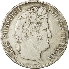 Moneda, Francia, Louis-Philippe, 5 Francs, 1834, Lille, BC+, Plata, KM:749.13