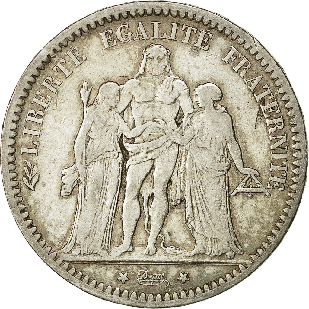 Monnaie, France, Hercule, 5 Francs, 1873, Paris, TB+, Arg,KM 820.1, Gadoury:745a