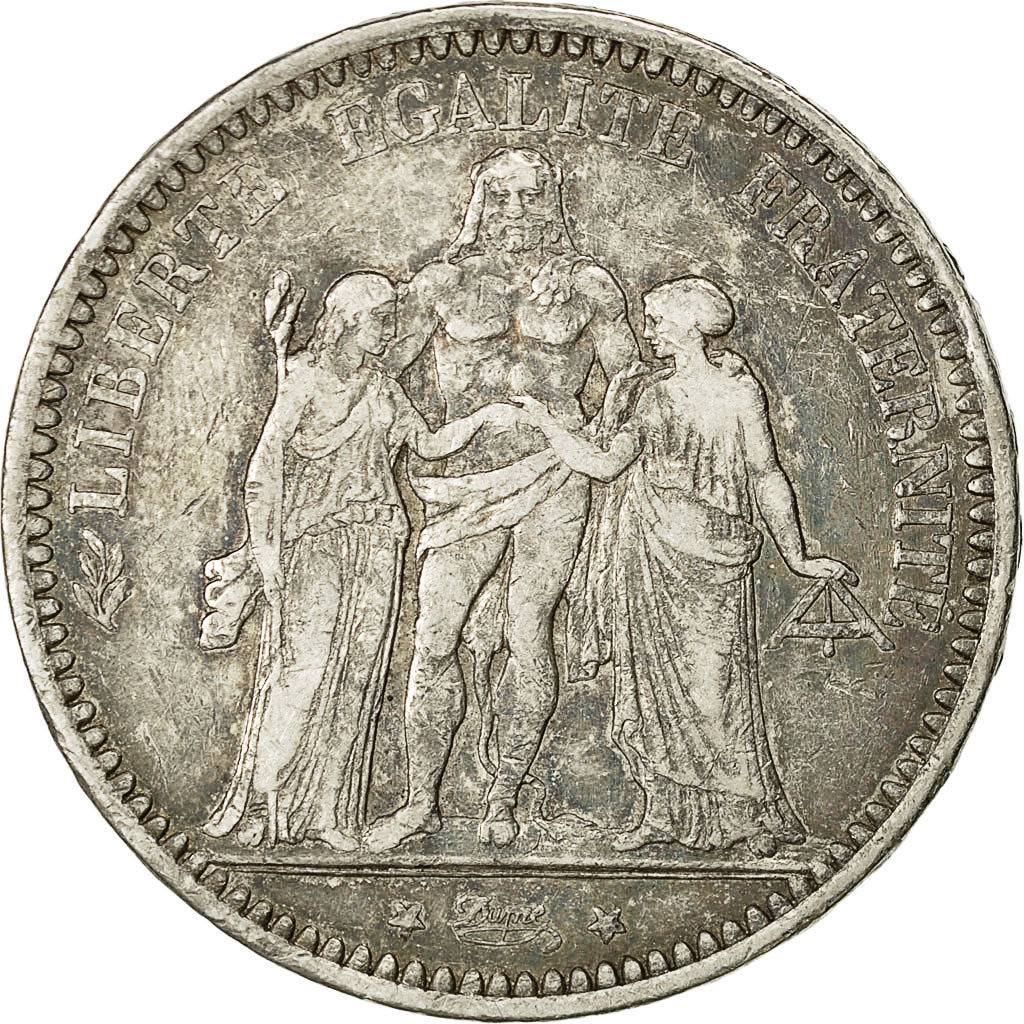 Monnaie, France, Hercule, 5 Francs, 1873, Paris, TB+, Arg,KM 820.1,Gadoury:745a