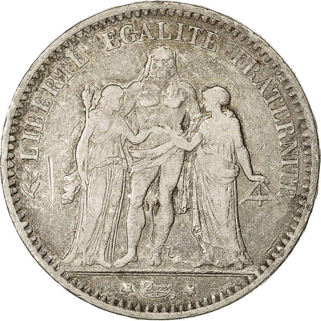 Münze, Frankreich, Hercule, 5 Francs, 1874, Paris, S+, Silber, KM:820.1