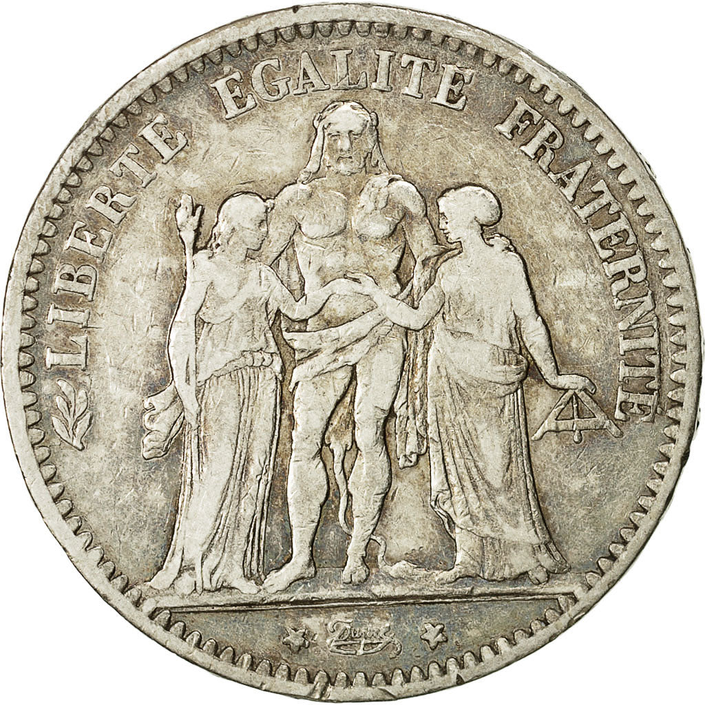 Coin, France, Hercule, 5 Francs, 1874, Paris, VF(30-35), Silver, KM:820.1