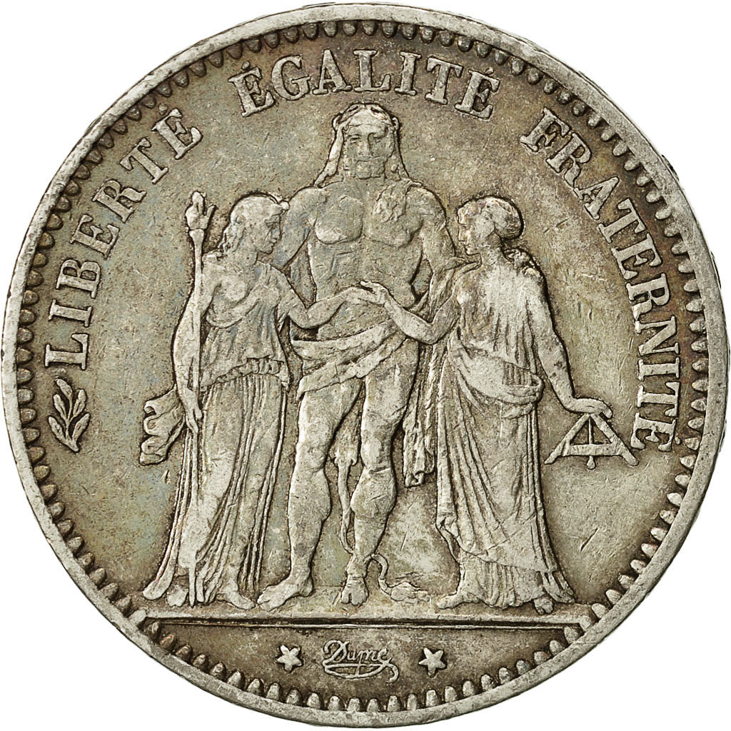 Monnaie, France, Hercule, 5 Francs, 1874, Paris, TTB, Arg,KM 820.1,Gadoury:745a