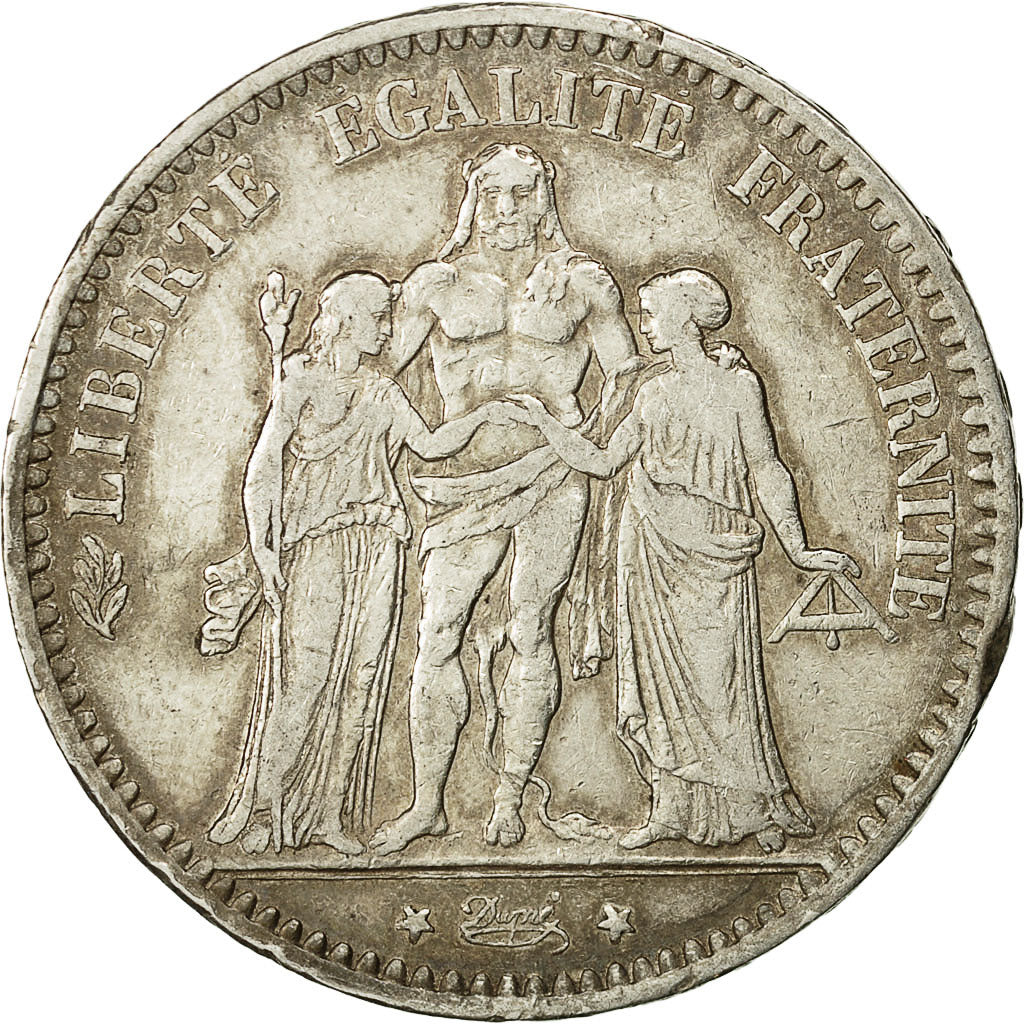 Coin, France, Hercule, 5 Francs, 1876, Paris, EF(40-45), Silver, KM:820.1