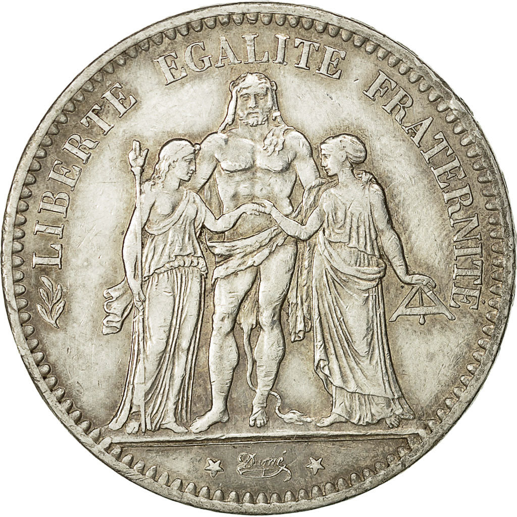 Coin, France, Hercule, 5 Francs, 1876, Paris, AU(50-53), Silver, KM:820.1